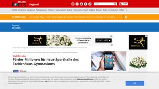 
                            11. Stadt Dresden: Förder-Millionen für neue Sporthalle des Tschirnhaus ...