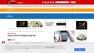 
                            6. Stadt Duisburg: Stadt setzt Corhelp3r-App ein - FOCUS Online