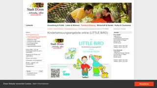 
                            4. Stadt Düren: Kindertagesbetreuungsangebote online (LITTLE BIRD)