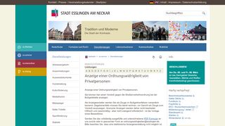 
                            4. Stadt Esslingen am Neckar: Dienstleistungen Anzeige einer ...
