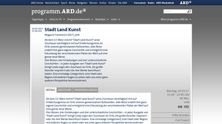 
                            3. Stadt Land Kunst - arte | programm.ARD.de