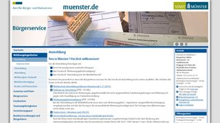 
                            8. Stadt Münster: Buergerservice - Anmeldung