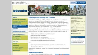 
                            5. Stadt Münster: Jobcenter - Leistungen für Bildung und Teilhabe