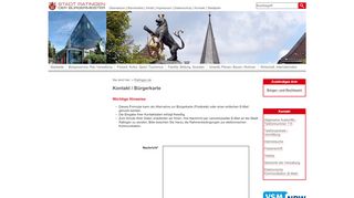 
                            10. Stadt Ratingen - Kontakt / Bürgerkarte