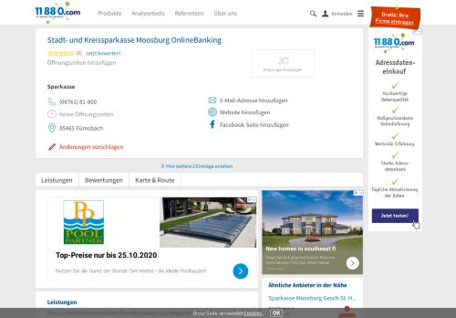 
                            10. ▷ Stadt- und Kreissparkasse Moosburg OnlineBanking | Tel. (08761 ...