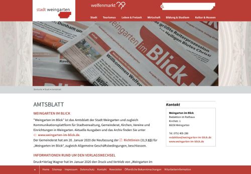 
                            8. Stadt Weingarten: Amtsblatt