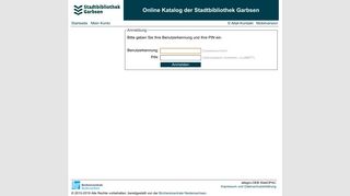 
                            3. Stadtbibliothek Garbsen - allegro-OEB WebOPAC - Konto - Anmeldung