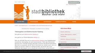 
                            6. Stadtbibliothek Osnabrück: Titelangebot und elektronischer Katalog