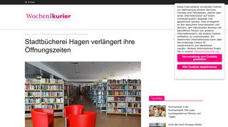 
                            12. Stadtbücherei Hagen verlängert ihre Öffnungszeiten | Wochenkurier