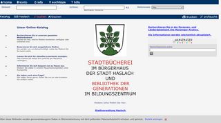
                            9. Stadtbücherei Haslach - Web-OPAC V4.1.0.12382