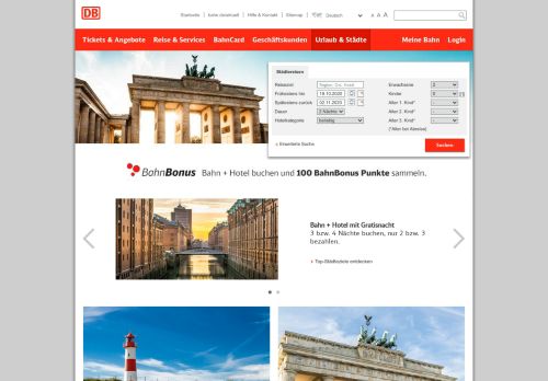 
                            6. Städtereisen Angebote für Deutschland & Europa mit ... - Deutsche Bahn