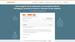 
                            10. stadtmobil carsharing Rhein-Neckar online kündigen - Aboalarm