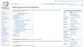 
                            10. Stadtsparkasse Mönchengladbach – Wikipedia