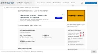 
                            10. Stadtsparkasse Wermelskirchen: BIC für Bankleitzahl 34051570