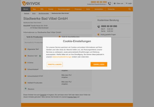 
                            8. Stadtwerke Bad Vilbel GmbH - Verivox