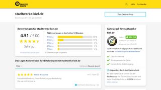 
                            7. stadtwerke-kiel.de Bewertungen & Erfahrungen | Trusted Shops