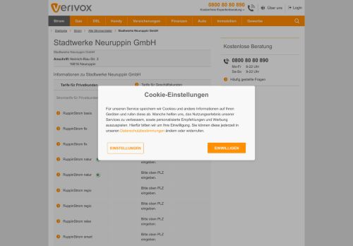 
                            7. Stadtwerke Neuruppin GmbH - Verivox