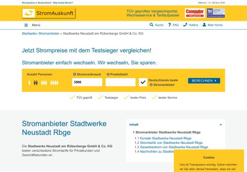 
                            4. Stadtwerke Neustadt am Rübenberge GmbH & Co. KG - Stromauskunft