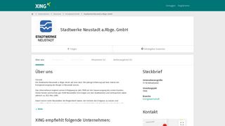 
                            10. Stadtwerke Neustadt a.Rbge. GmbH als Arbeitgeber | XING ...