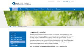 
                            2. Stadtwerke Pirmasens - SWPS Privat Online