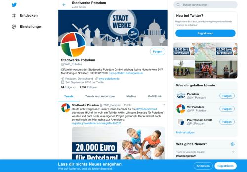 
                            5. Stadtwerke Potsdam (@SWP_Potsdam) | Twitter