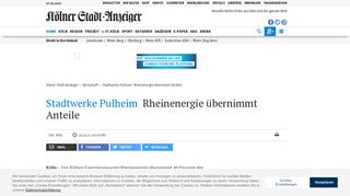 
                            12. Stadtwerke Pulheim: Rheinenergie übernimmt Anteile | Kölner Stadt ...