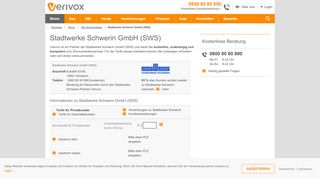 
                            9. Stadtwerke Schwerin: Strompreise im Überblick - Verivox