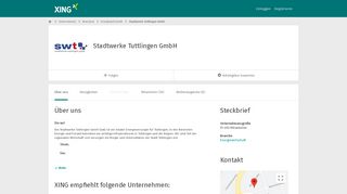 
                            2. Stadtwerke Tuttlingen GmbH als Arbeitgeber | XING Unternehmen