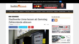 
                            5. Stadtwerke Unna lassen ab Samstag Zählerstände ablesen ...