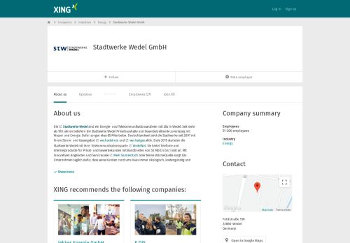 
                            6. Stadtwerke Wedel GmbH als Arbeitgeber | XING Unternehmen