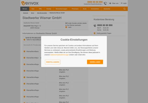 
                            7. Stadtwerke Wismar GmbH - Verivox