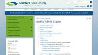 
                            9. Staff & Admin Logins | Stamford Public Schools