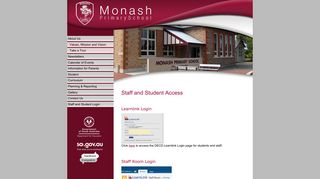 
                            6. Staff and Student Login - Monash Primary School