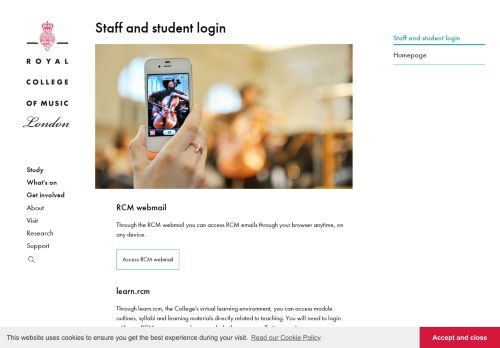 
                            4. Staff and student login | Royal College of Music