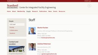 
                            6. Staff | Center for Integrated Facility Engineering - Stanford (CIFE)