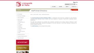 
                            7. Staff Email Directory - IT Services - Junior College - University of Malta