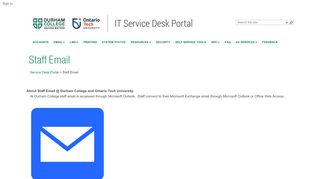 
                            3. Staff Email - Service Desk Portal