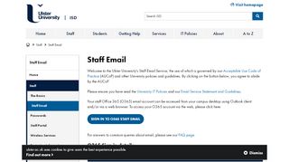 
                            7. Staff Email - Ulster University ISD