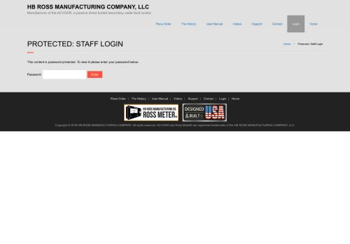 
                            8. Staff Login | HB ROSS MANUFACTURING COMPANY