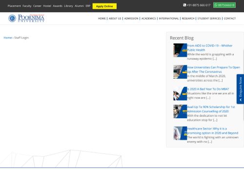 
                            2. Staff Login | Poornima University