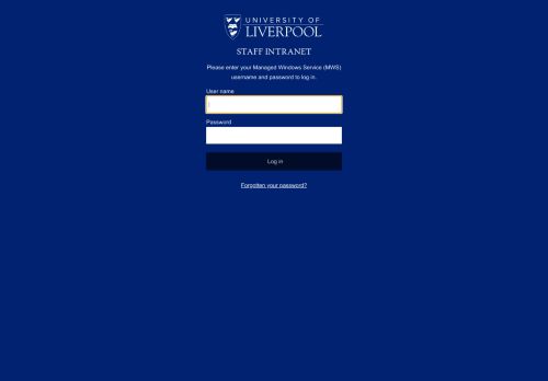 
                            13. Staff login - University of Liverpool