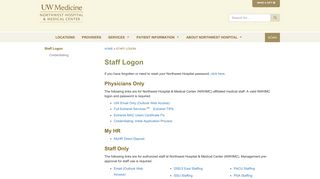 
                            5. Staff Logon | Northwest Hospital & Medical Center