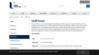 
                            3. Staff Portal - Ulster University ISD