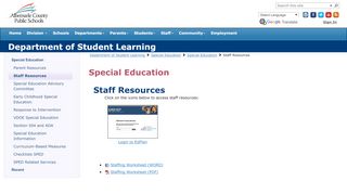 
                            11. Staff Resources - Albemarle County Public Schools