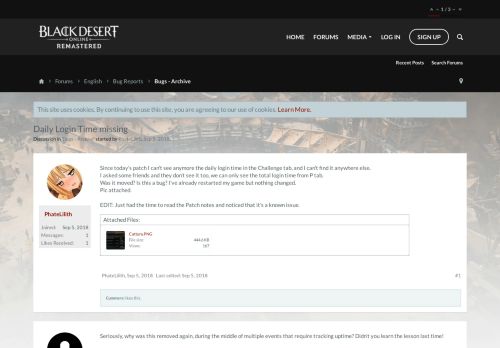 
                            1. Staff Response - Daily Login Time missing | Black Desert Online