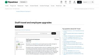 
                            7. Staff travel and employee upgrades - Air Travel Forum - TripAdvisor