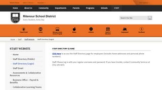 
                            3. Staff Website / Staff Directory (Login) - Ritenour School District