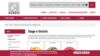 
                            7. Stage e tirocini | Università degli Studi di Milano-Bicocca