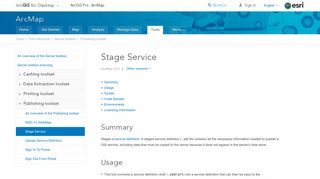 
                            11. Stage Service—Help | ArcGIS for Desktop