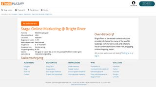 
                            11. Stagevacature: Stage Online Marketing @ Bright River - Stageplaza.nl
